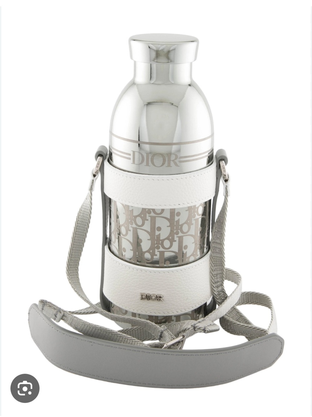 Christian Dior Aqua Bottle Beige Calfskin Oblique Stainless Steel Strap